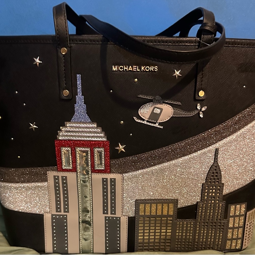 Michael kors Limited Edition Rare Nouveau Novelty Jet Set leathers Tote NWT - Picture 2 of 11